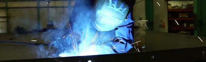 industrial welder in action