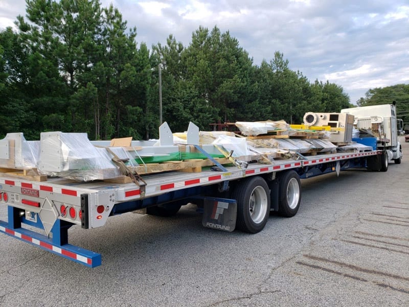 disassembled stainless steel platofrm ready to be delivered to the customer