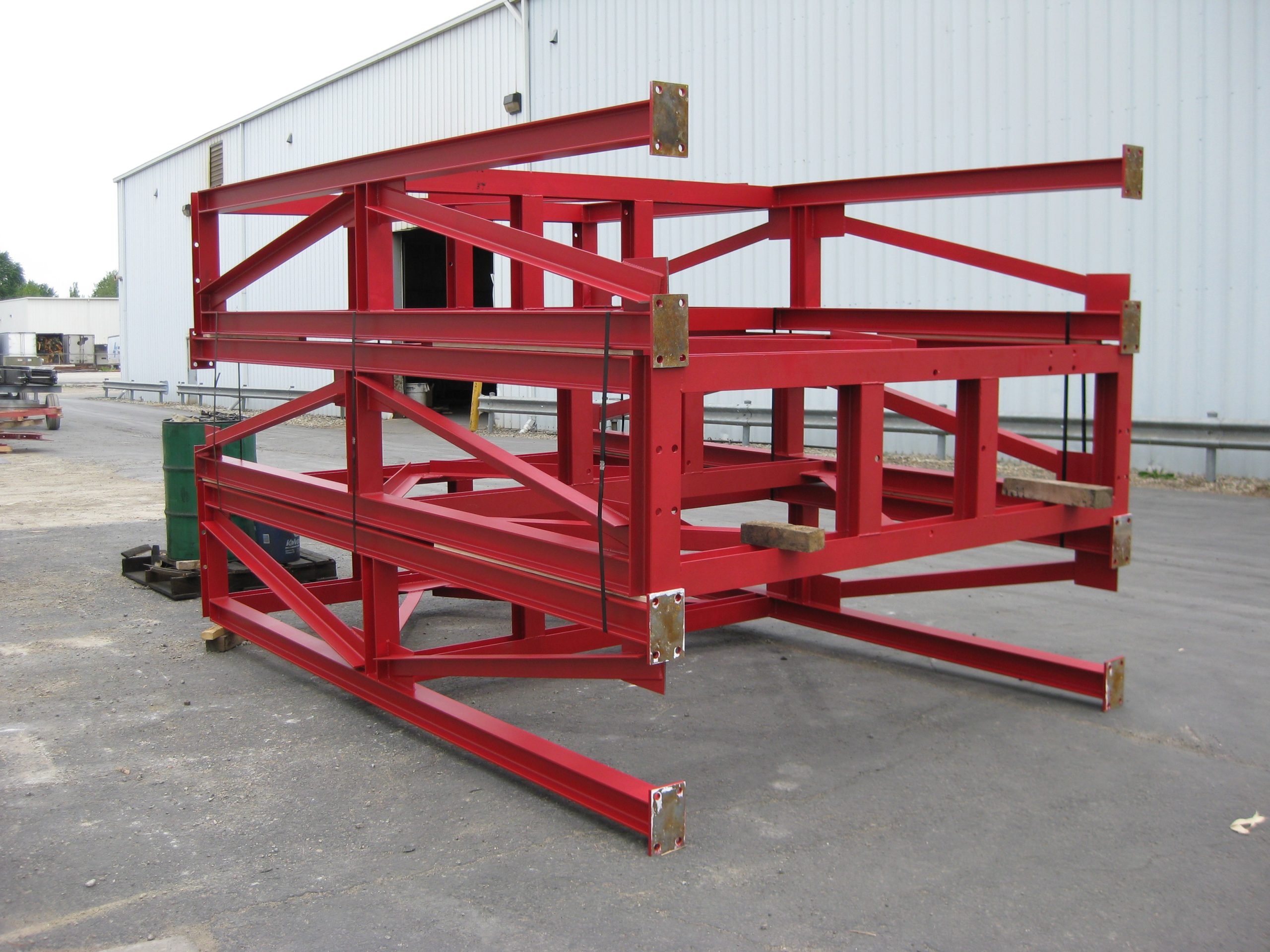 Structural Steel tower section ready to be delivered