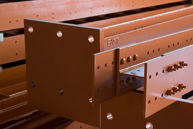 Closeup of steel beems