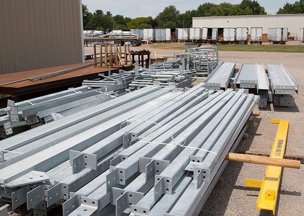 benefits-galvanizing-steel-outdoor-fabrication-projects-swanton-welding.jpg Steel beams bundled and ready for delivery.