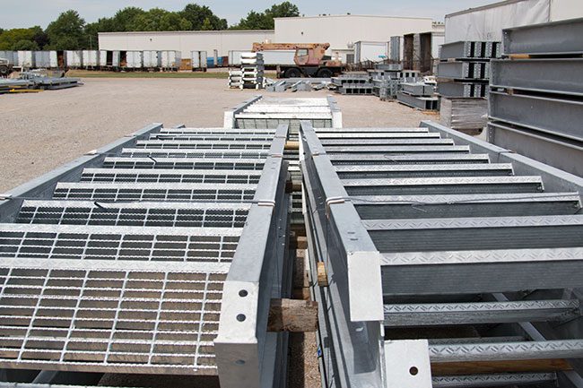 Galvinated Steel parts outside Swanton Welding facility