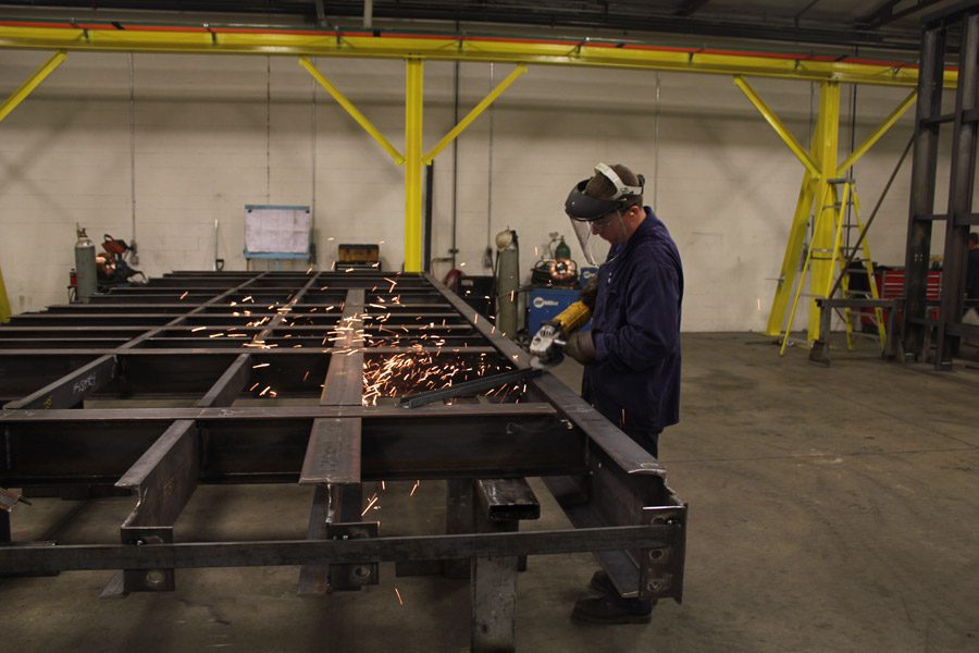 welding2.jpg metal fabrication welding frame in progress at Swanton Welding