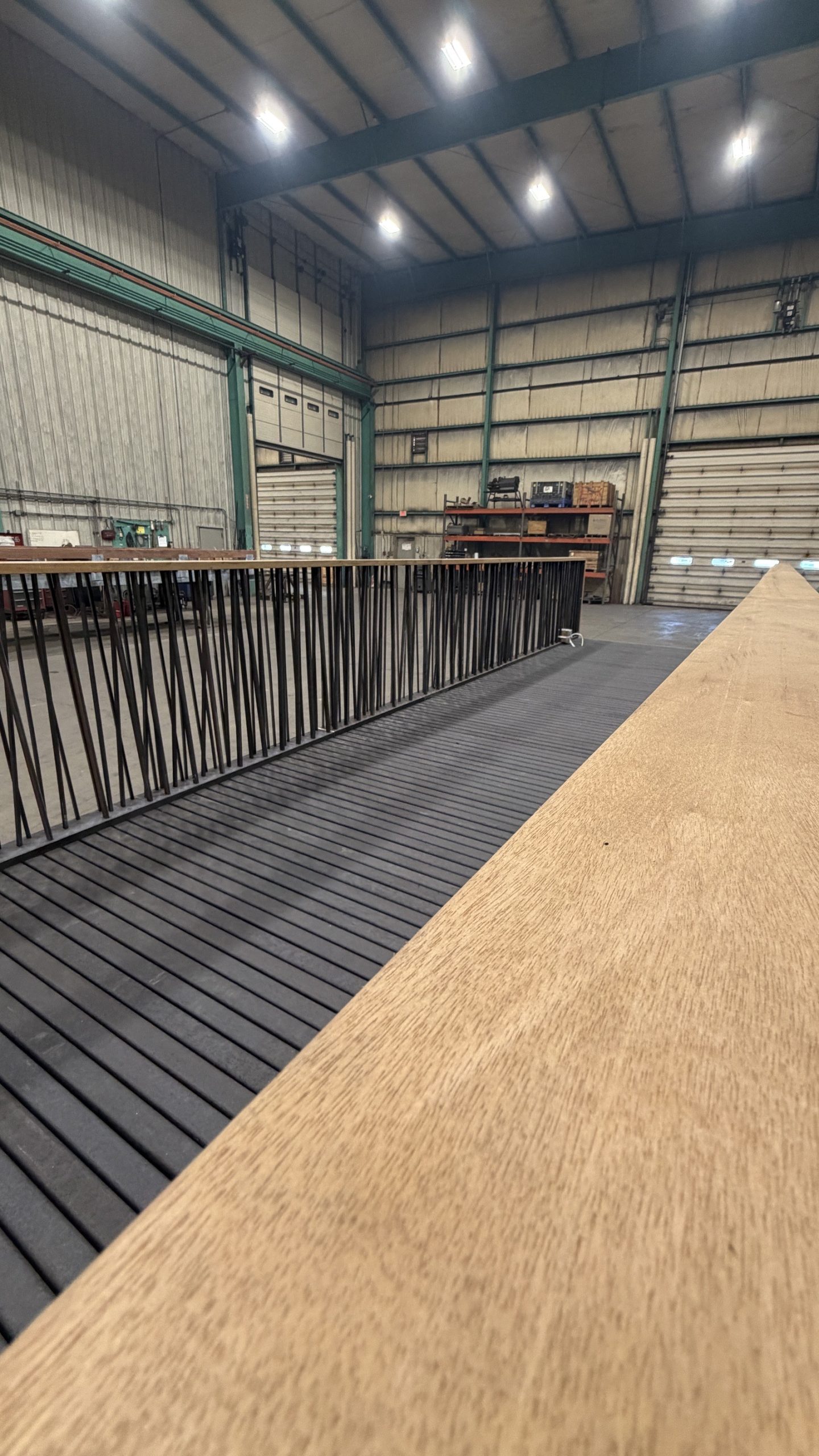 Another view of a pedestrian bridge being fabricated