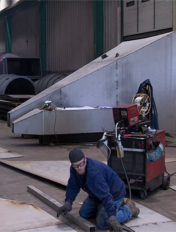 Steel Duct Fabrication in process