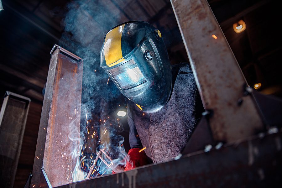 Welding professional working on a custom project.